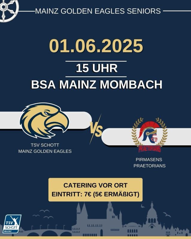 So. 01.06.2025 – Heimspiel der Herren gegen die Pirmasens Praetorians!