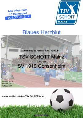 Heimspiel gegen SV Gonsenheim