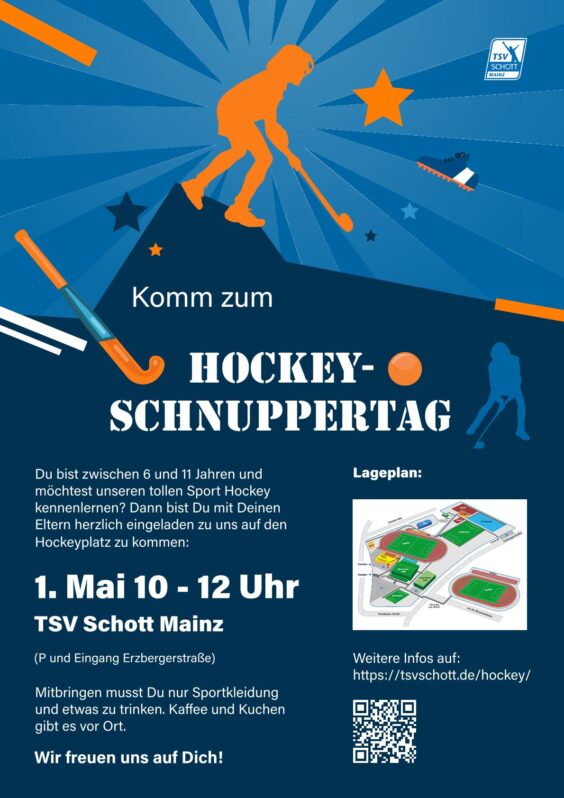 1. Mai 10.00-12.00 Uhr – Hockey Schnuppertag für Kinder 6-11 Jahre
